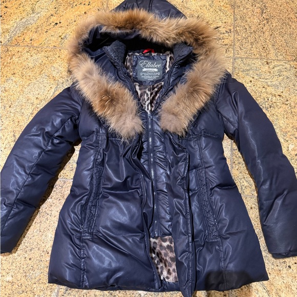 Navy Jacket with Leopard Print Lining - Picture 2 of 7